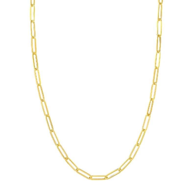 Classic pearl pendant necklaces for a refined, timeless piece for formal occasions -10K Yellow Gold 20" Paper Clip Chain