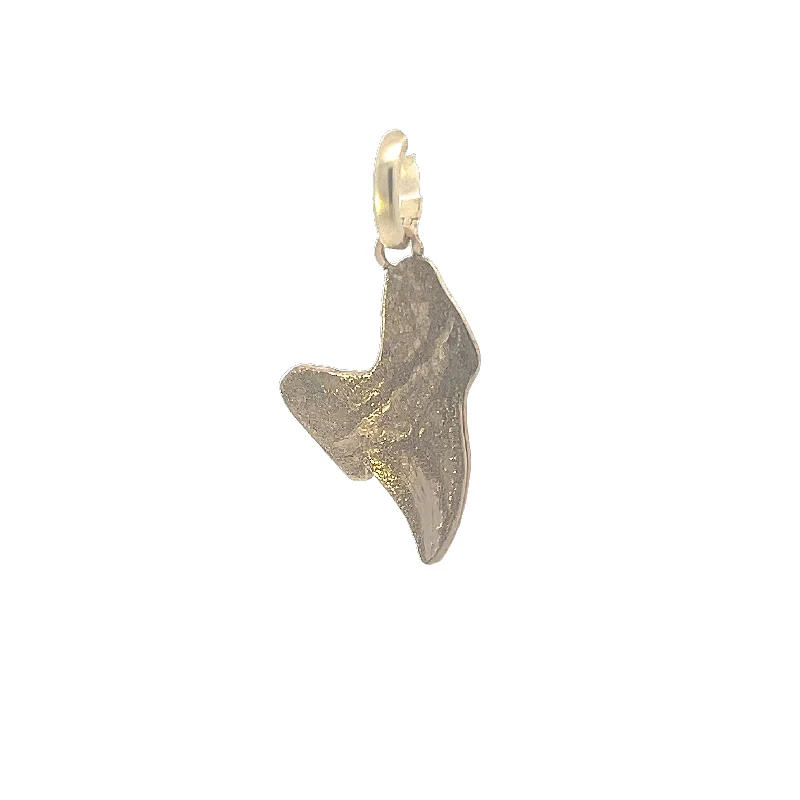 Modern bar pendants with engraved messages for a personalized, stylish look -10K Yellow Gold Medium Shark Tooth Pendant