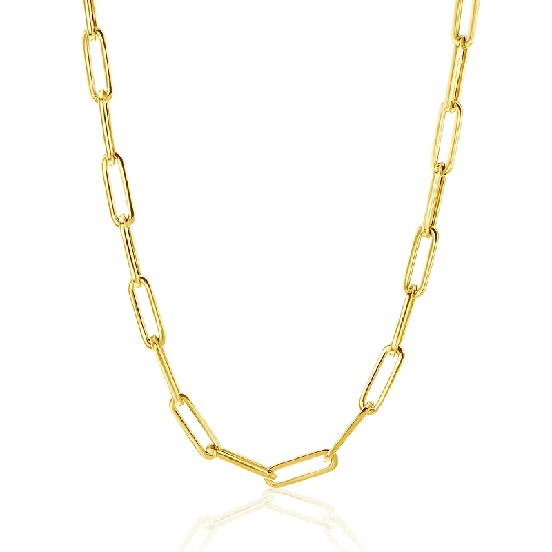 Gorgeous ruby pendants on gold necklaces for a rich, luxurious accessory -10K Yellow Gold Paperclip Chain