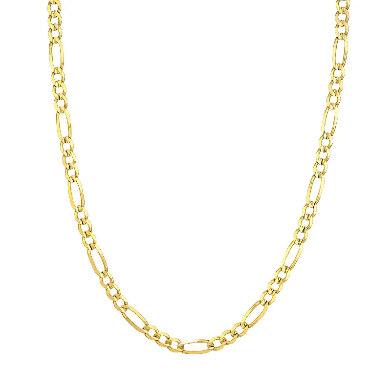 Colorful enamel pendant necklaces for a playful, vibrant accessory that pops -10K Yellow Gold 5.8mm Concave Figaro Chain