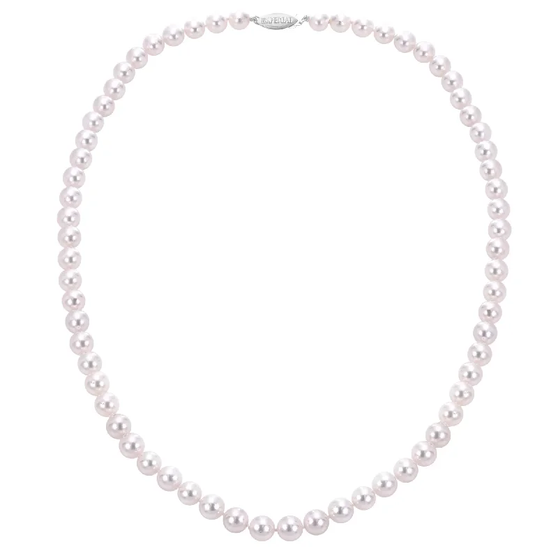 Beautiful pearl pendants on gold chains for a classic, elegant style -14K White Gold "A-" Quality Akoya Pearl Strand Necklace