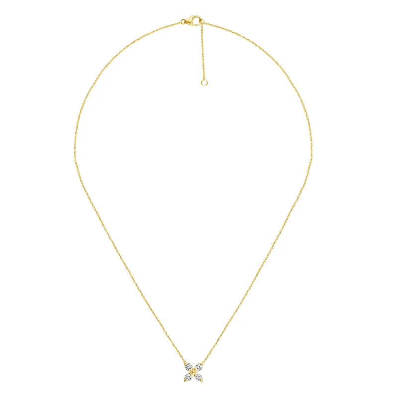 Beautiful diamond solitaire pendants for an elegant, sparkling statement piece -14K Yellow Gold Diamond X Necklace