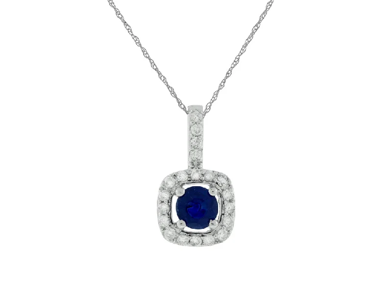 Stunning citrine pendants for necklaces for a bright, cheerful pop of color -14K White Gold Sapphire and Diamond Necklace