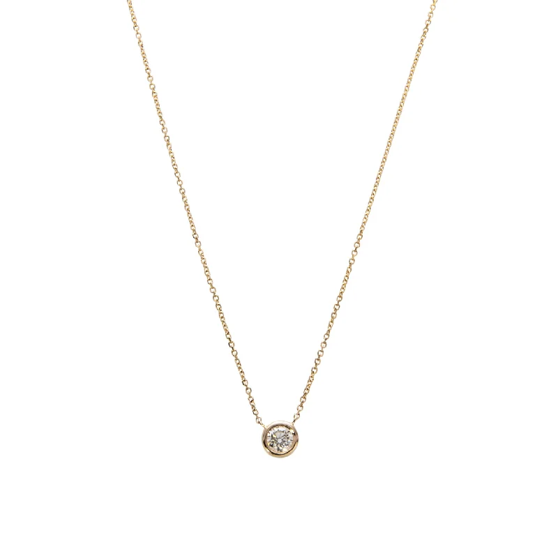 Fashionable pendant necklaces with vintage coins for an antique, eclectic vibe -.50ct Diamond Solitaire Bezel 14K Yellow Gold Necklace