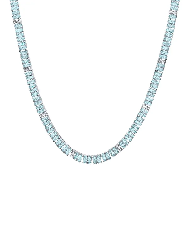 Stunning moonstone pendants for necklaces for a mystical, ethereal look -Aqua Hues Tennis Necklace