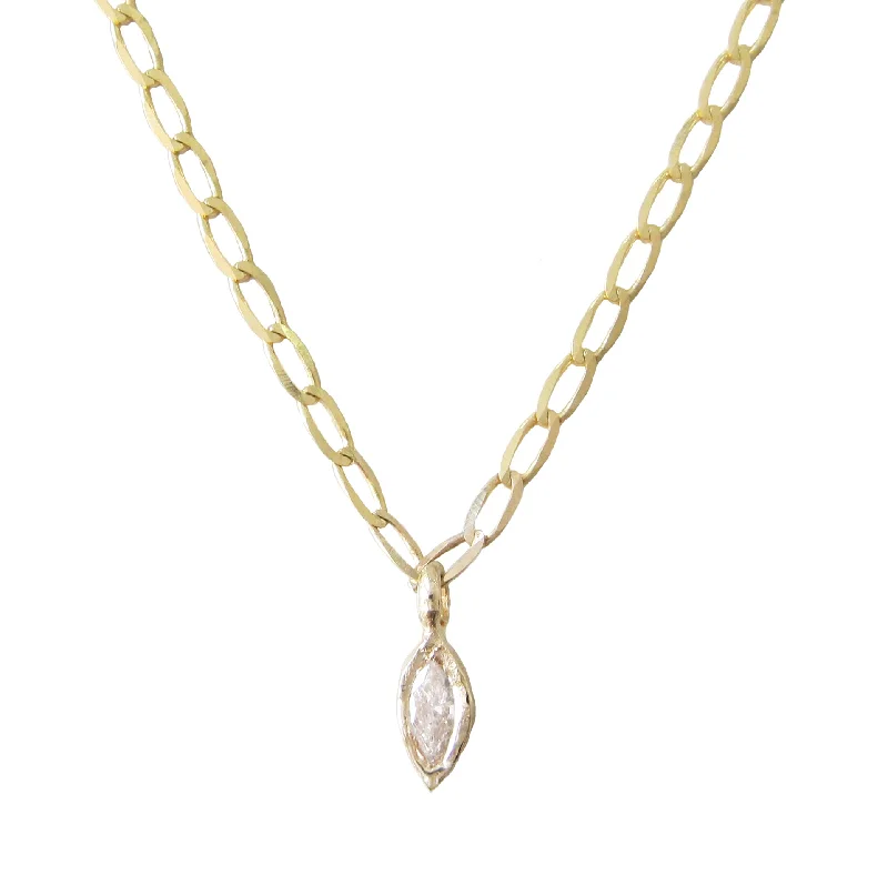 Long pendant necklaces with large pendants for a trendy, bold look -Bud Diamond Necklace