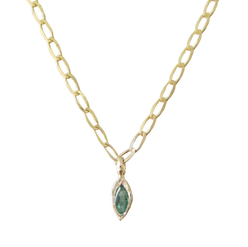 Crystal pendant necklaces for women who love sparkling, glamorous jewelry pieces -Bud Emerald Necklace