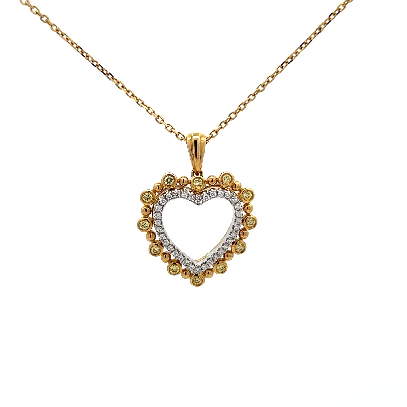 Stunning citrine pendants for necklaces for a bright, cheerful pop of color -Diamond Heart Shape Pendant