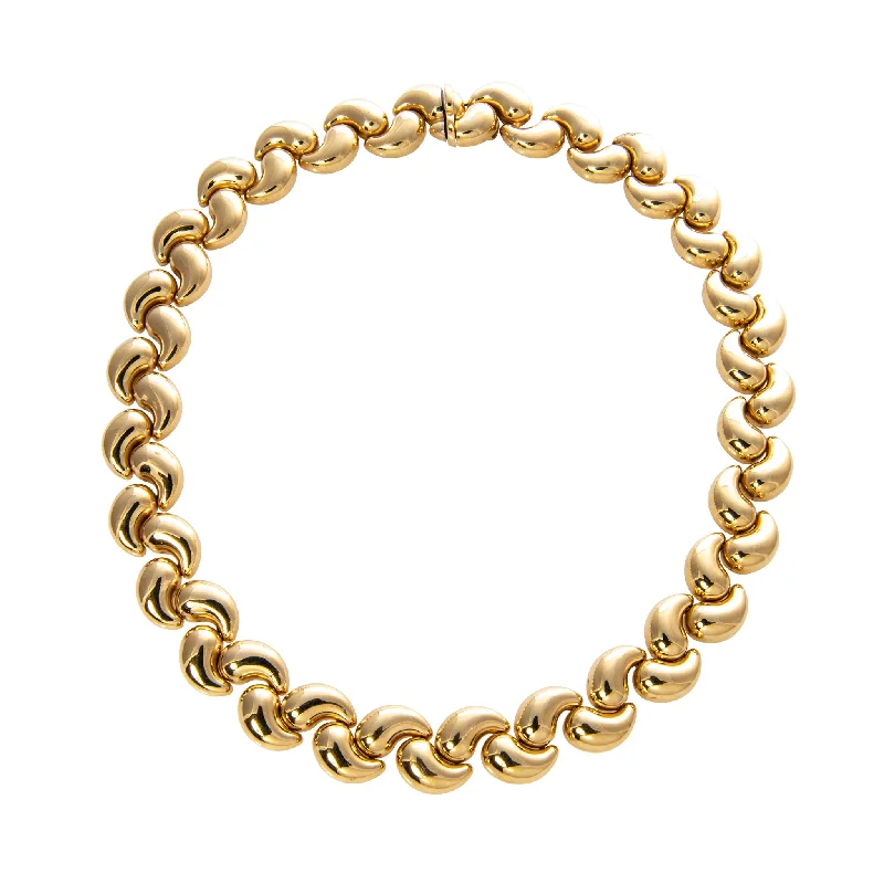 Artistic pendant necklaces with abstract designs for a creative, unique accessory -Vintage Italian 18K Yellow Gold Curvy Link Collar Necklace