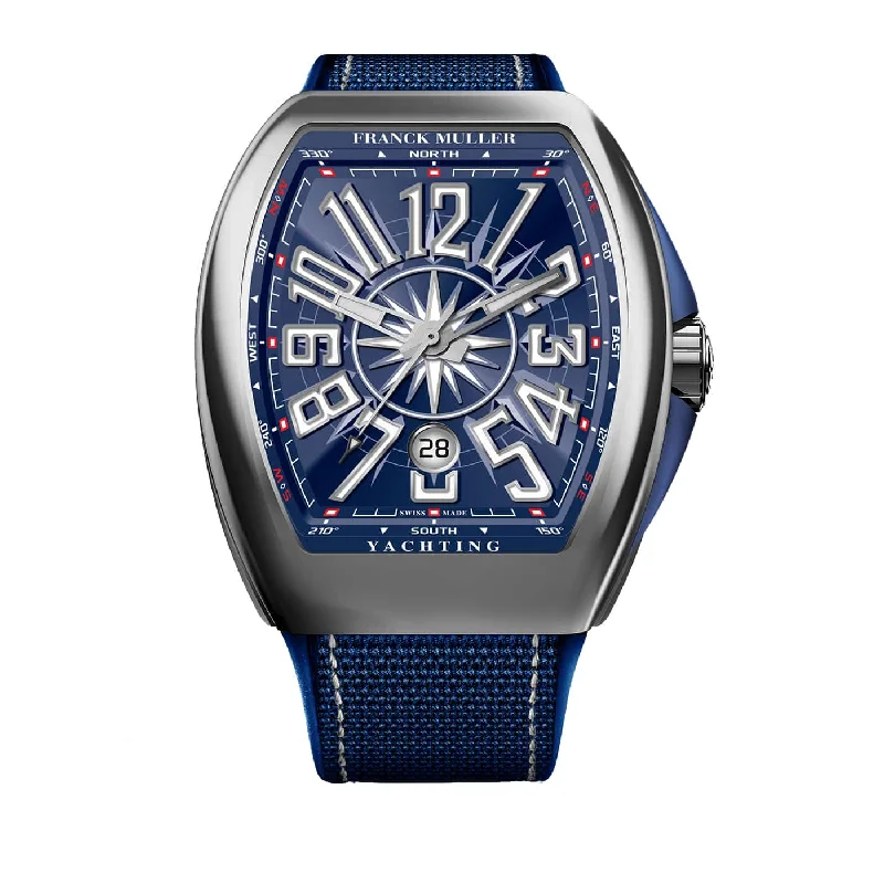 Sparkling diamond pendants on elegant chains for a sophisticated jewelry choice -Franck Muller Vanguard Yachting Blue Timepiece