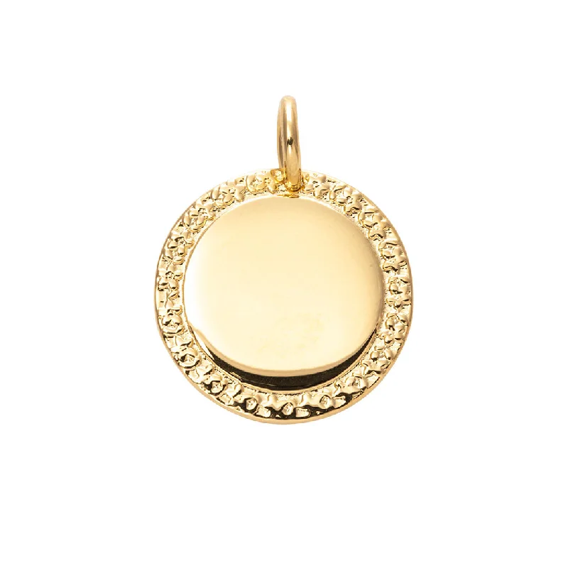 Sparkling diamond and emerald pendants for necklaces for a luxurious statement piece -Goldbug Forget Me Not Small Disc Pendant