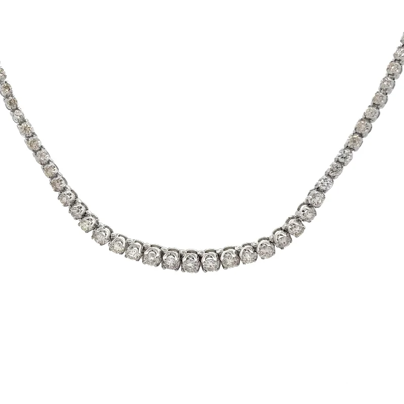 Stylish snake chain necklaces with pendant charms for a fashionable and trendy accessory -Graduated Diamond Tennis Necklace