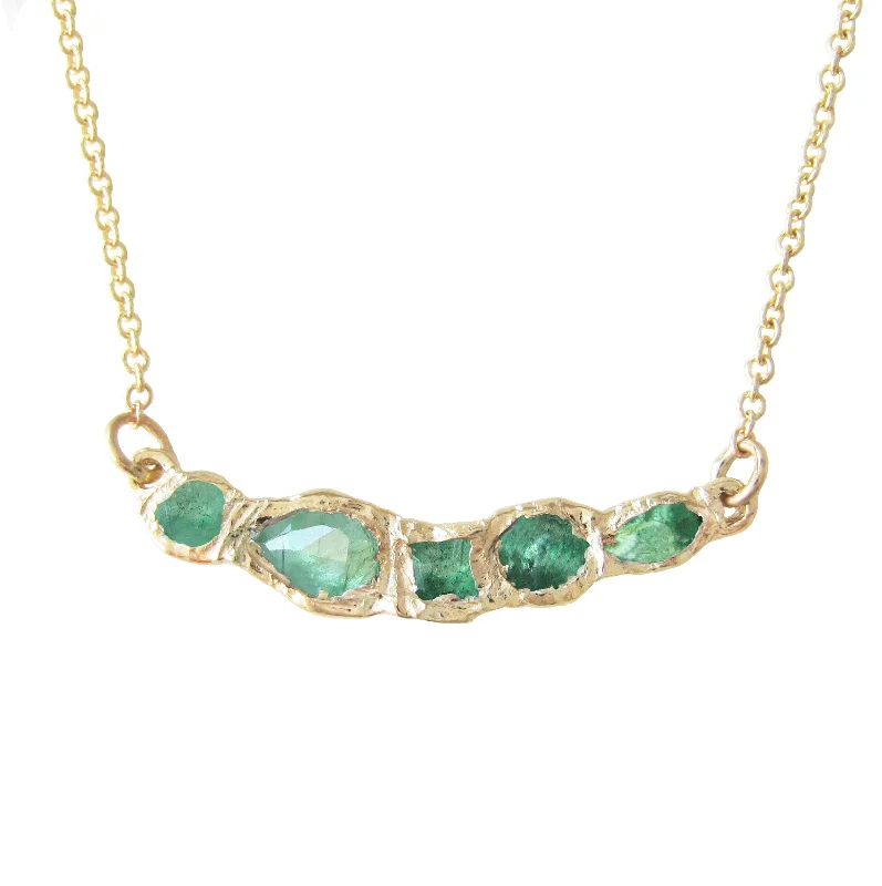 Elegant teardrop pendant necklaces with gemstones for a sophisticated, graceful design -Journey Treasure Emerald Necklace