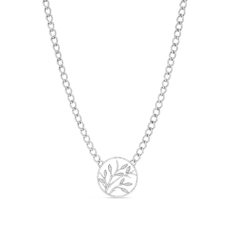 Delicate silver pendant necklaces with intricate designs for an elegant statement piece -Diamond "New Growth" Pendant Necklace - 17"