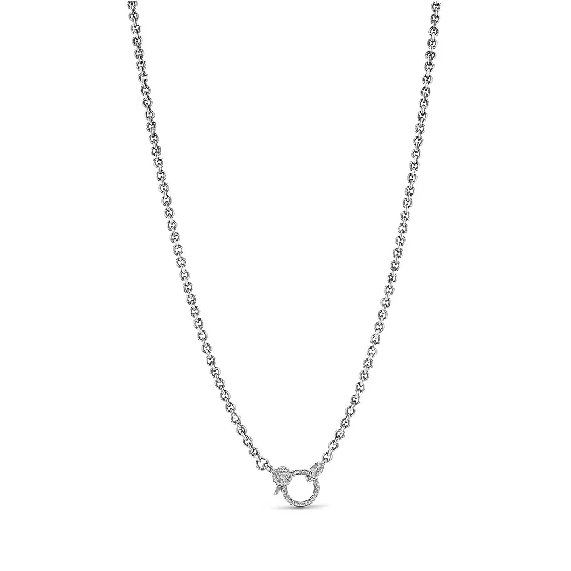 Layered necklaces with pendants for a trendy, stacked look that stands out -Long Cable Chain Necklace with Diamond Claw Clasp - 36"