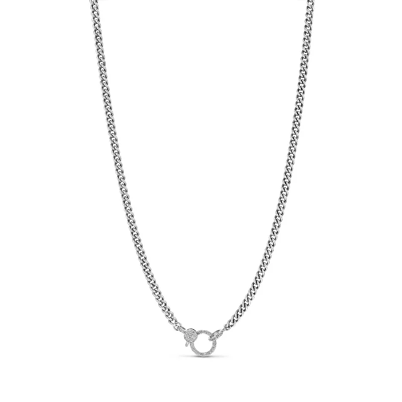 Adjustable pendant necklaces with customizable chains for a personalized, comfortable fit -Long Curb Chain Necklace with Diamond Claw Clasp - 36"