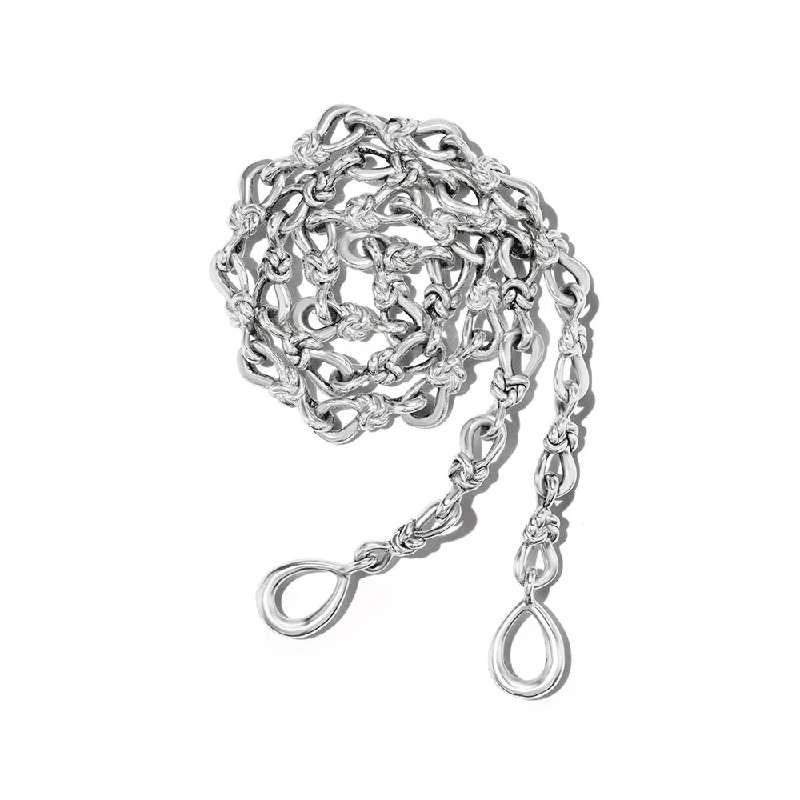 Modern geometric pendant necklaces for women who love bold, contemporary styles -Marla Aaron Silver Large True Lover’s Knot Chain Necklace