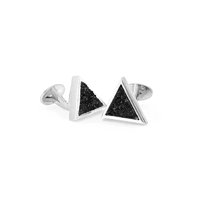 Bold geometric pendant necklaces for women who enjoy contemporary, avant-garde designs -Mr. LOWE Men's Serenity Druzy Cufflinks