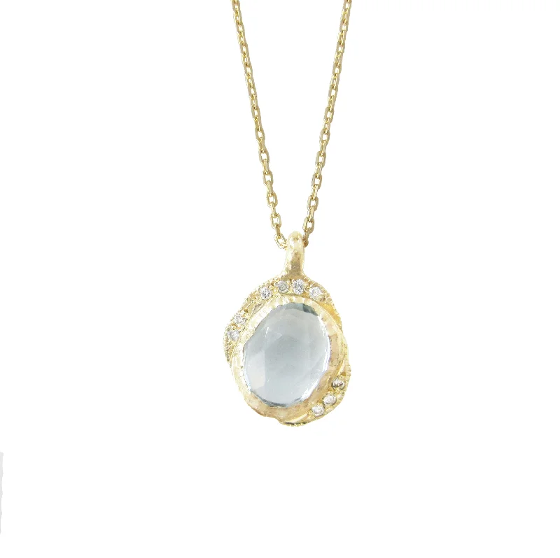 Unique pendants with astrology symbols for women who love celestial-inspired jewelry -Oasis Blue Topaz Necklace