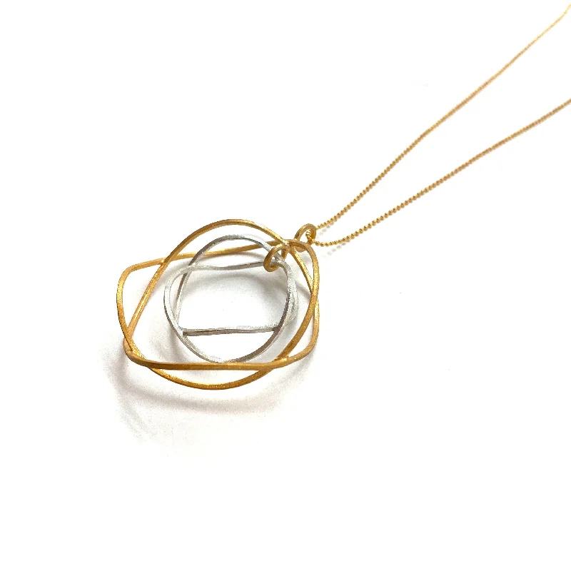 Stunning sapphire pendants on gold necklaces for a touch of elegance -Orbital Hoop Necklace - Gold/Silver