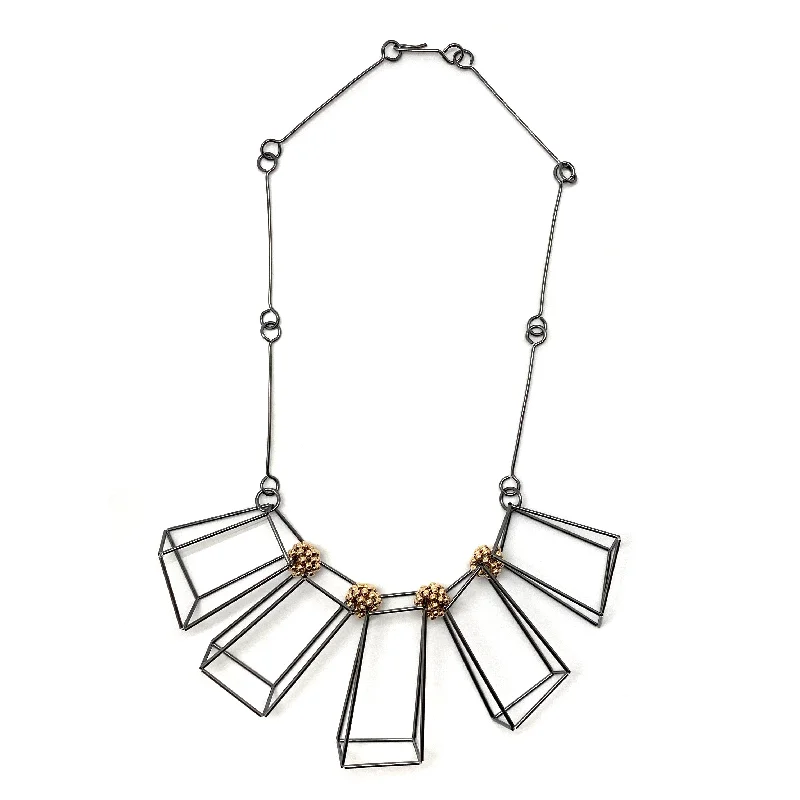 Layered necklaces with pendants for a trendy, stacked look that stands out -Oxidized Geometric Necklace