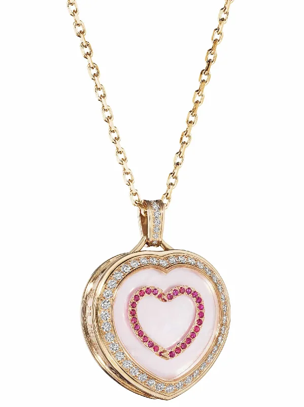 Chic geometric shape pendant necklaces for a bold, contemporary accessory statement -Paul Forrest HEART’S PASSION Heart Pendant PF-HR02