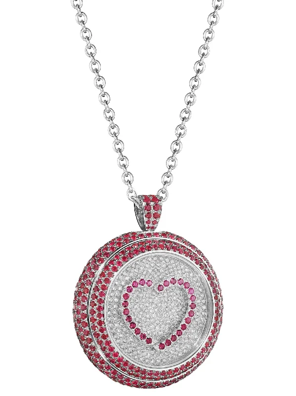 Layered charm necklaces with small pendants for women who love playful jewelry -Paul Forrest Co HEART’S PASSION Medallion Pendant PF-MW13