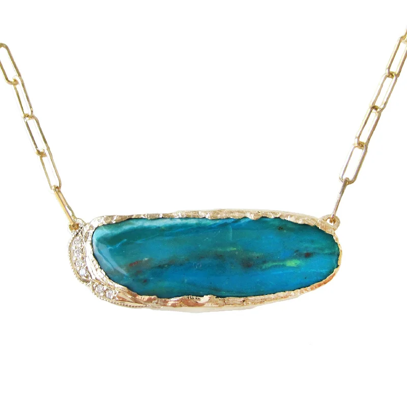 Bold geometric pendant necklaces for women who enjoy contemporary, avant-garde designs -Peruvian Opal Hidden Cove Necklace