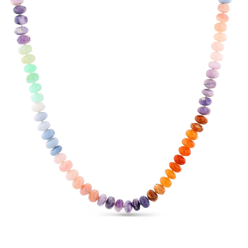 Religious cross pendant necklaces for women who want meaningful and spiritual jewelry -Rainbow Opal Candy Necklace - 18"