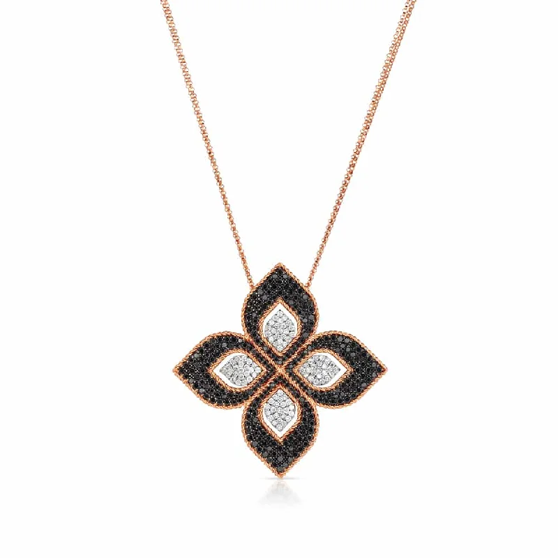 Elegant emerald pendants on necklaces for a sophisticated, luxurious jewelry piece -Roberto Coin Rose Gold Ventian Flower Necklace