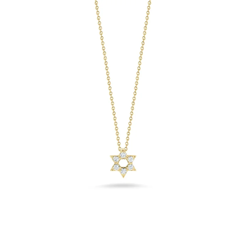 Gold pendant necklaces with vintage designs for women who love antique-inspired jewelry -Roberto Coin Tiny Treasure Star Of David Diamond Necklace