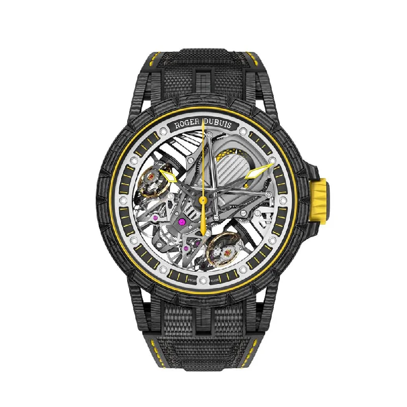 Boho-style necklaces with gemstone pendants for a relaxed, free-spirited accessory -Roger Dubuis Excalibur Aventador S Black and Yellow RD103SQ