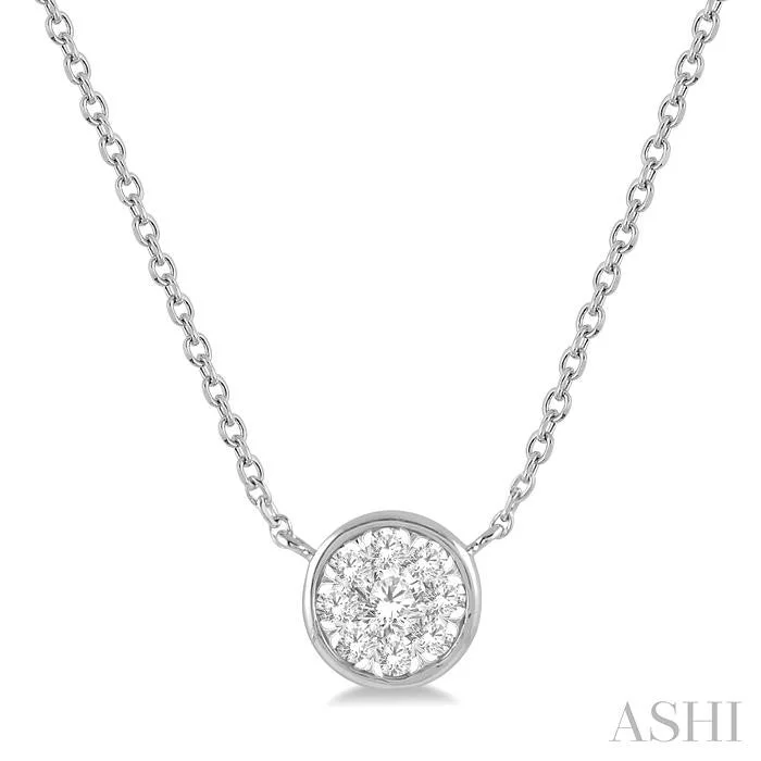 Custom-made pendant necklaces with initials for a unique, personal accessory -ROUND SHAPE LOVEBRIGHT ESSENTIAL DIAMOND PENDANT