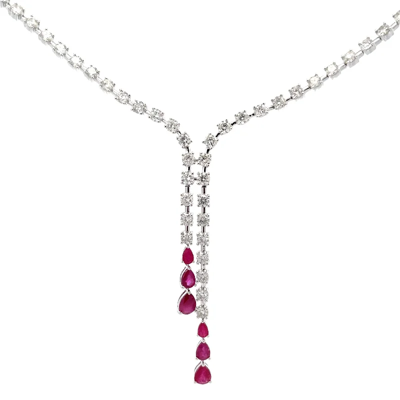 Layered necklaces with pendants for a trendy, stacked look that stands out -Ruby And Diamond Necklace