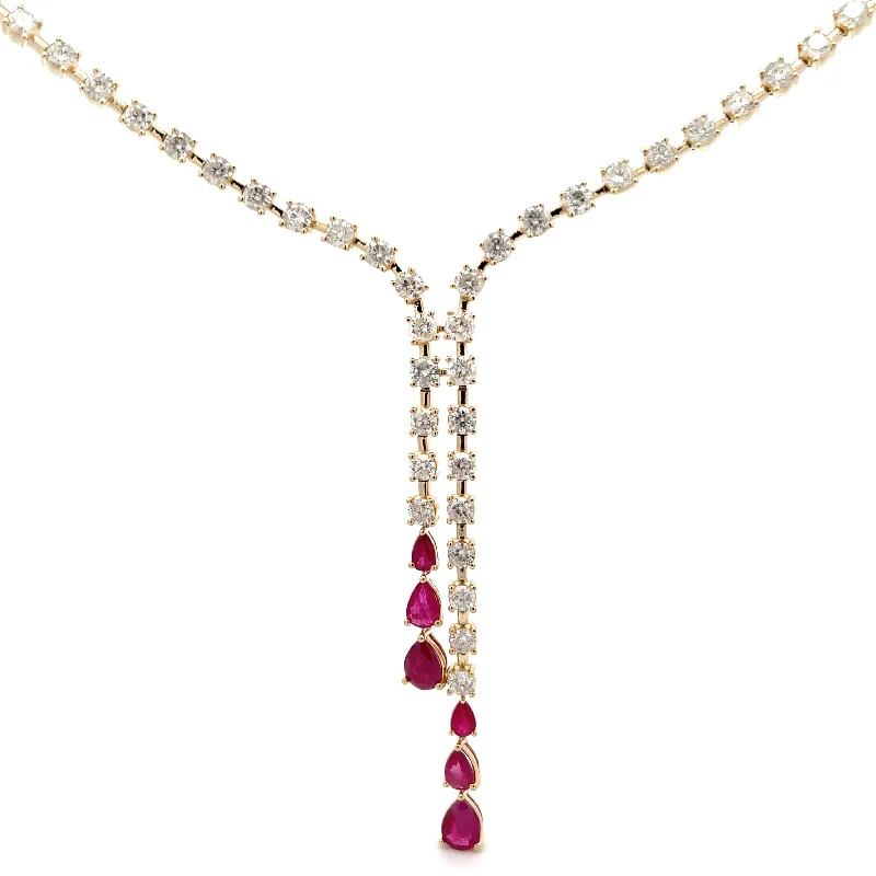 Vintage-inspired gold necklaces with intricate pendant designs for timeless appeal -Ruby And Diamond Necklace