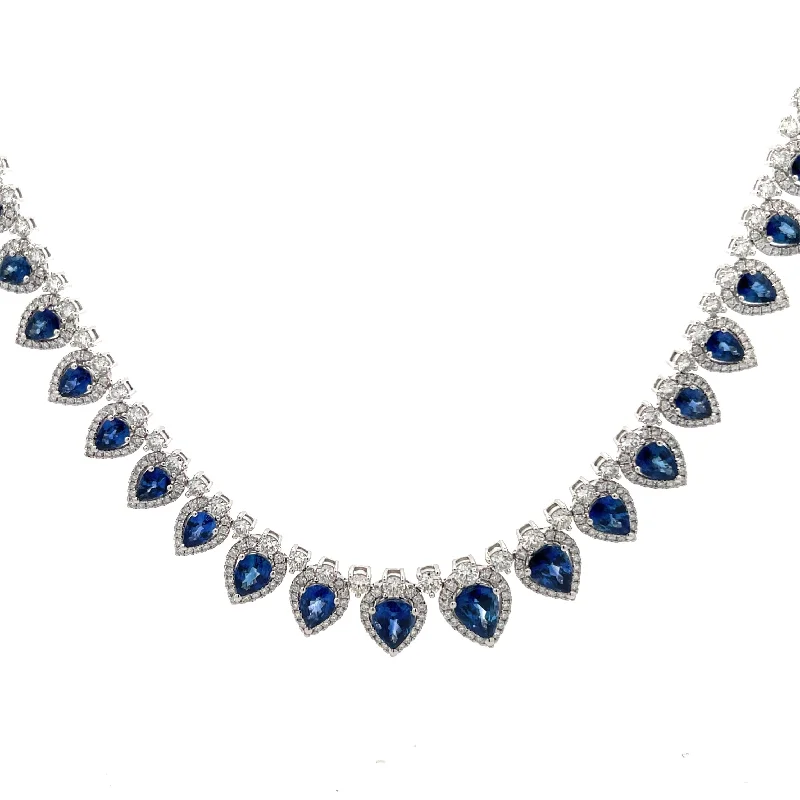 Elegant pendant necklaces with simple, understated designs for everyday wear -Sapphire Choker Necklace