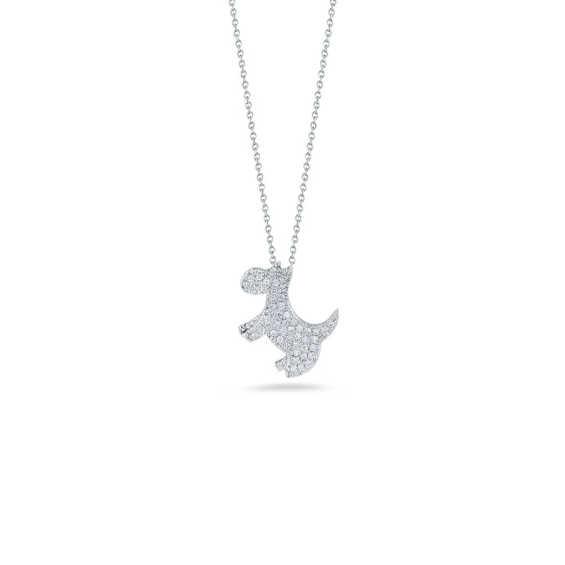 Adjustable pendant necklaces with customizable chains for a personalized, comfortable fit -Scotty Dog Pendant with Diamonds