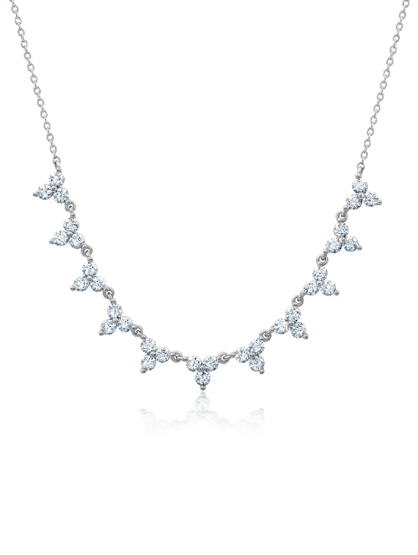 Elegant pendant necklaces with simple, understated designs for everyday wear -Trilogy Necklace in Platinum