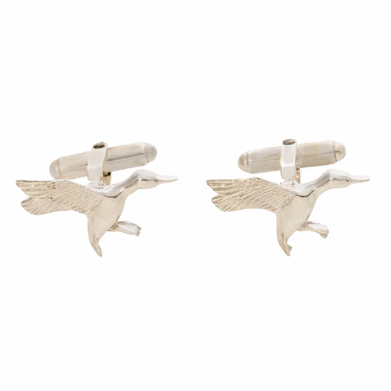 Elegant pendant necklaces with simple, understated designs for everyday wear -Sterling Silver SEWE Duck Cufflinks