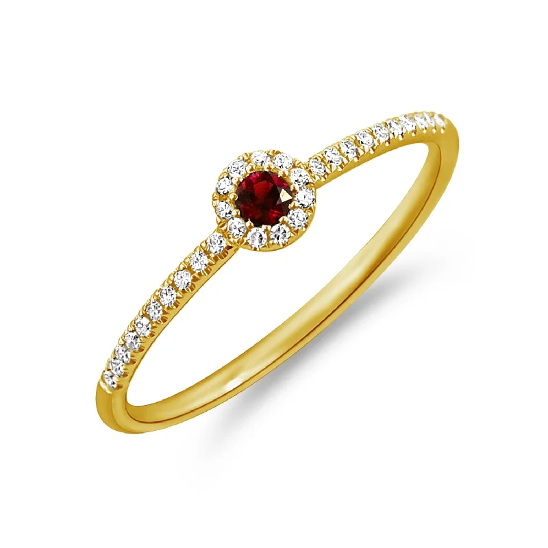 Quartz rings with clear stones for finger elegance -0.20ct Ruby & Diamond Ring