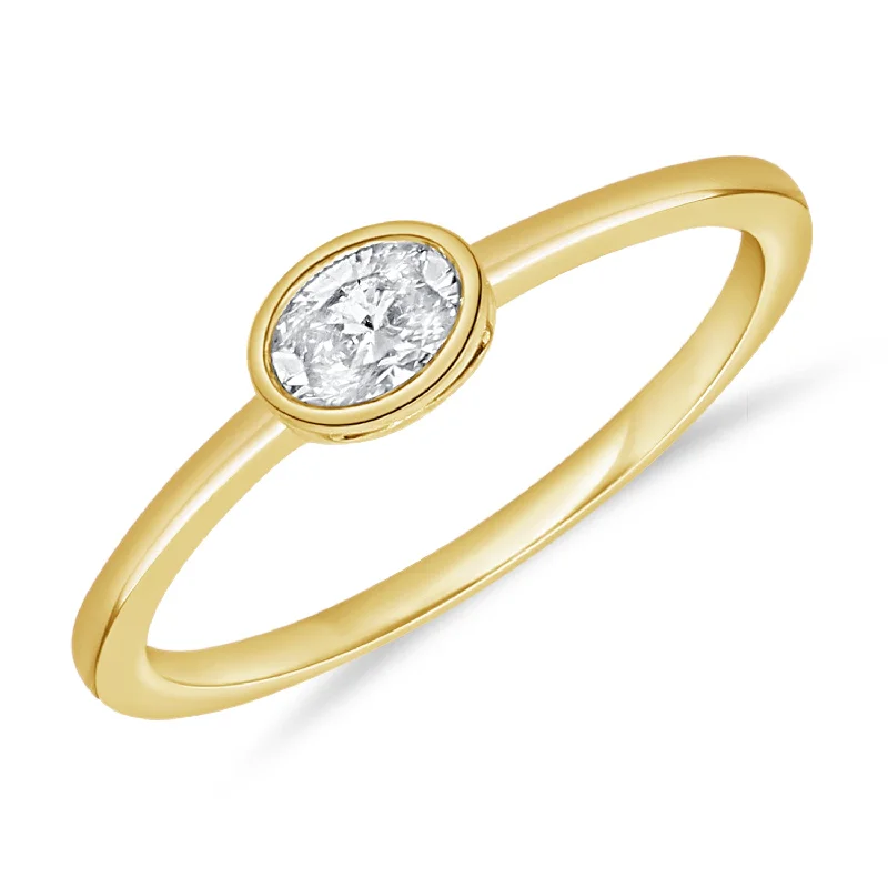 Rings perfect for holidays with festive stone charm -0.30ct 14kt Bezel Set Diamond Solitaire Ring