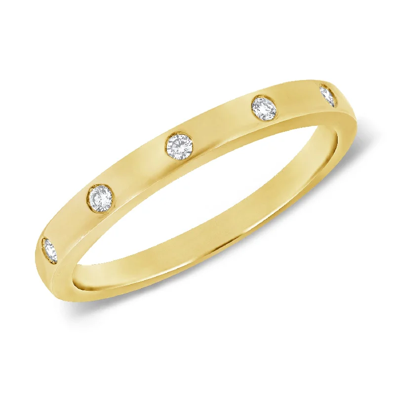 Natural rings with raw stones for organic appeal -14K Gold Bezel & Channel Set Ring with Diamonds