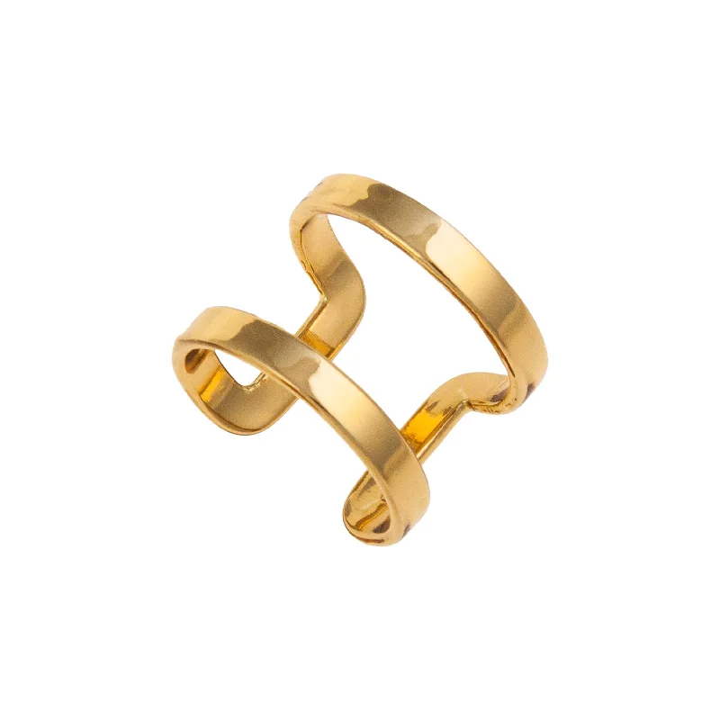 Bold rings with striking shapes for finger flair -Alchemia Endless Mid-Finger Cuff Ring