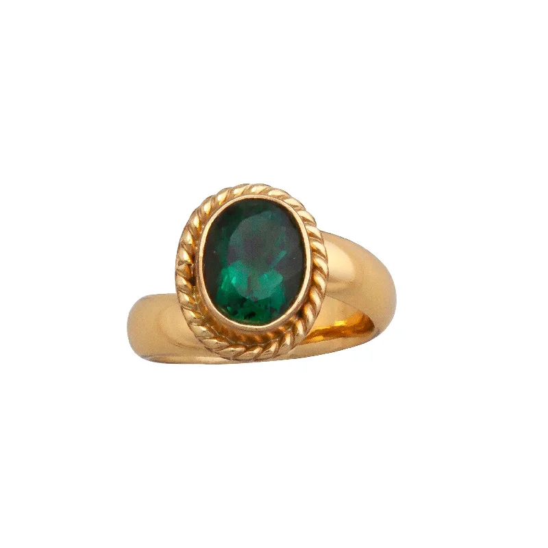 Rings inspired by moons with gemstone radiance -Alchemia Green Quartz Rope Adjustable Ring