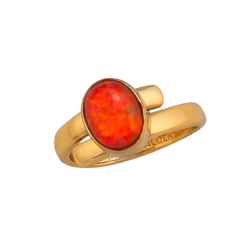 Rings perfect for travel with lightweight finger design -Alchemia Multi Colored Synthetic Opal Adjustable Ring