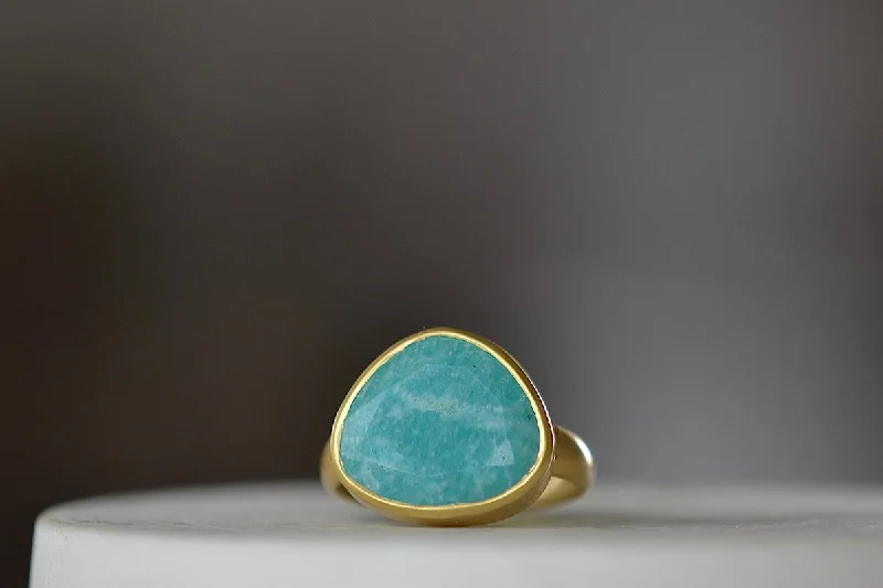 Curved rings perfect for matching with other bands -Amazonite Greek Ring