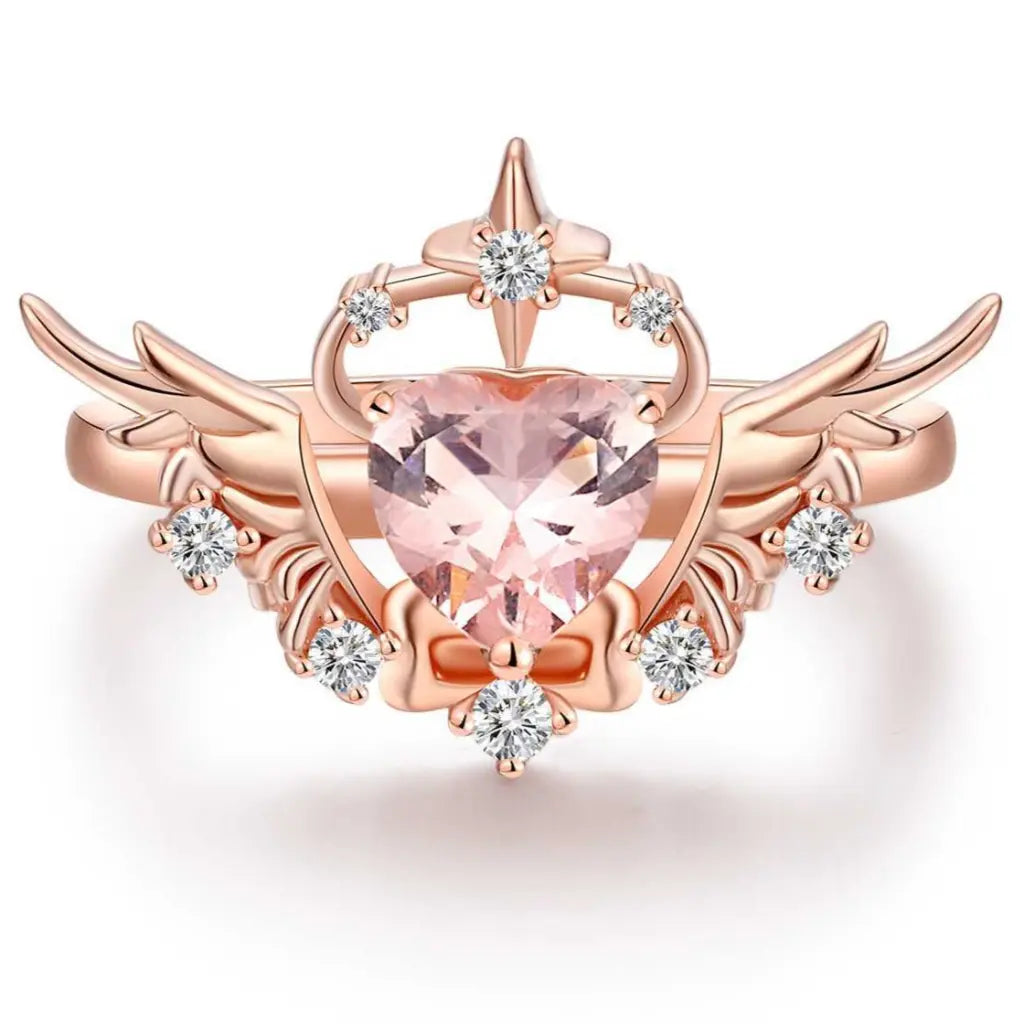 Quartz rings with clear stones for finger elegance -Camilla Ring - Sunset Pink Petite