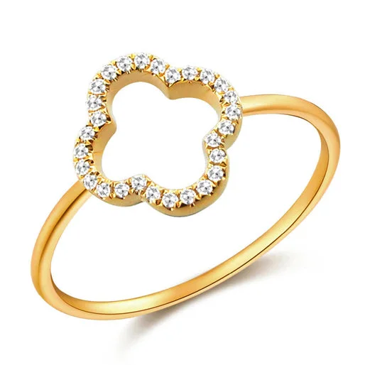 Matte rings with smooth finishes for subtle elegance -Diamond Clover Ring