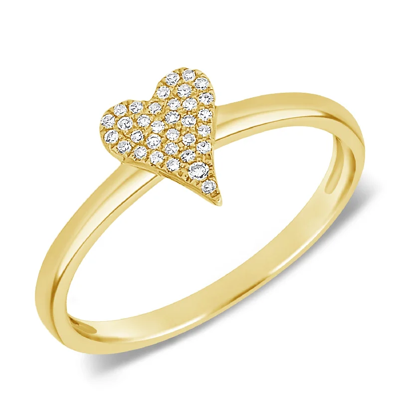 Quirky rings with offbeat stone finger designs -Diamond Heart Fashion Ring