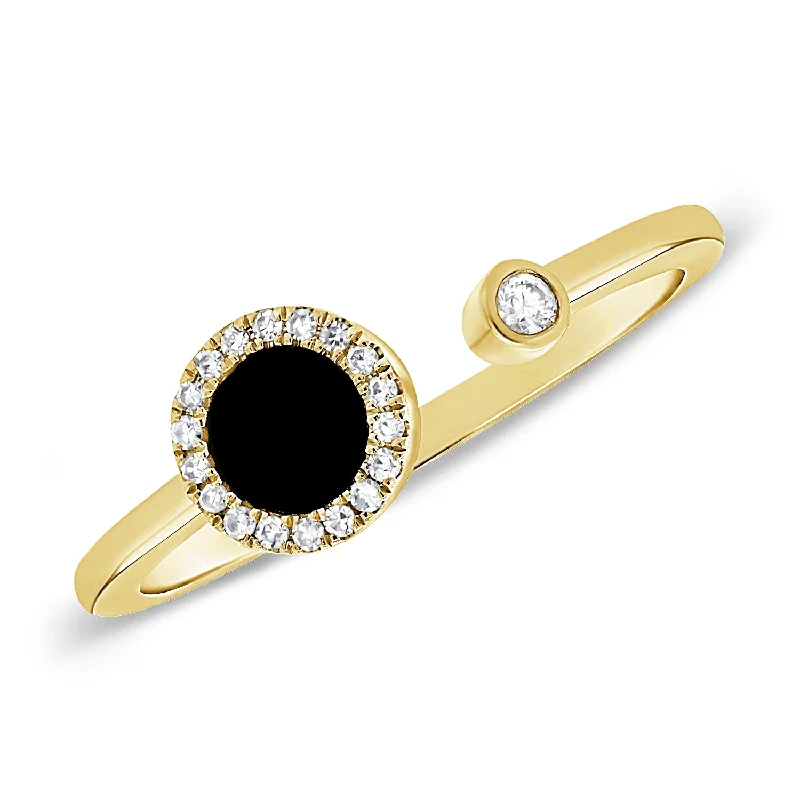 Stackable rings designed for fun finger layering style -Diamond Open & Wrap Ring in 14K Gold